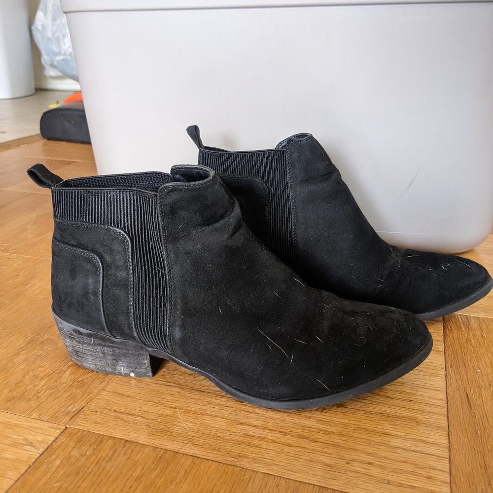 Generic Black Faux Suede Booties